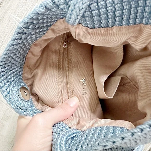 The Sak Arctic Blue Crochet Craze Drawstring Bag - Picture 7 of 8